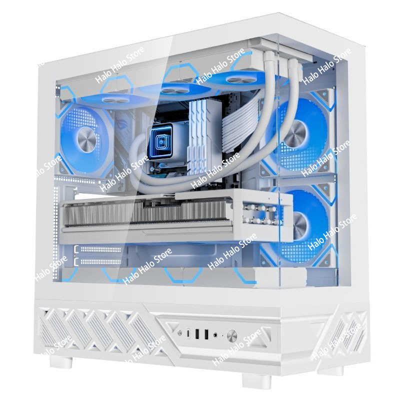 Pc Gaming Liquid - White Seaview ATX PC Case Tempered