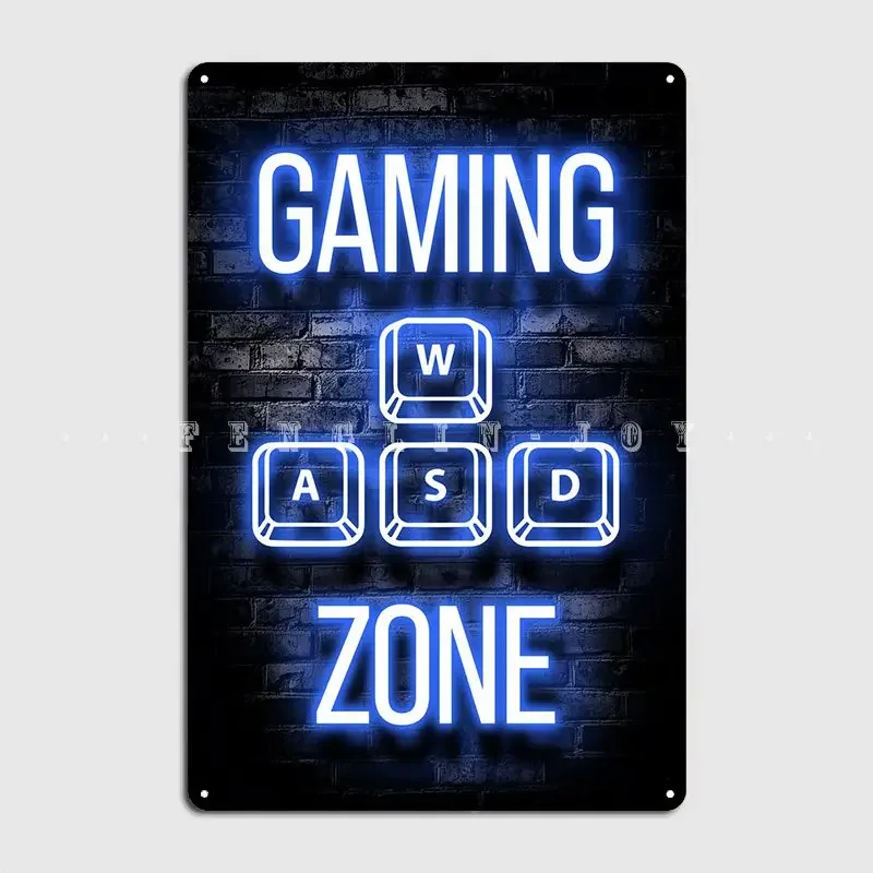 Pc Gaming Club - Wasd Pc Gaming Zone Quote Metal