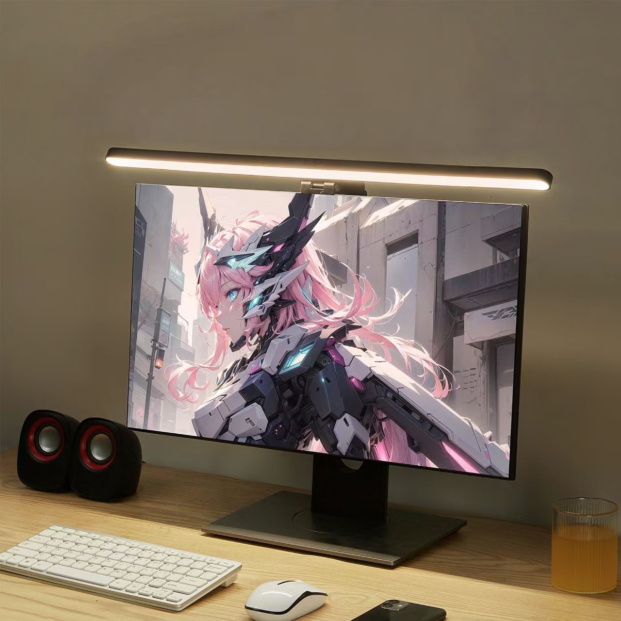 Pc Gaming Setup - LED Monitor Light Hanging Desk Lamp