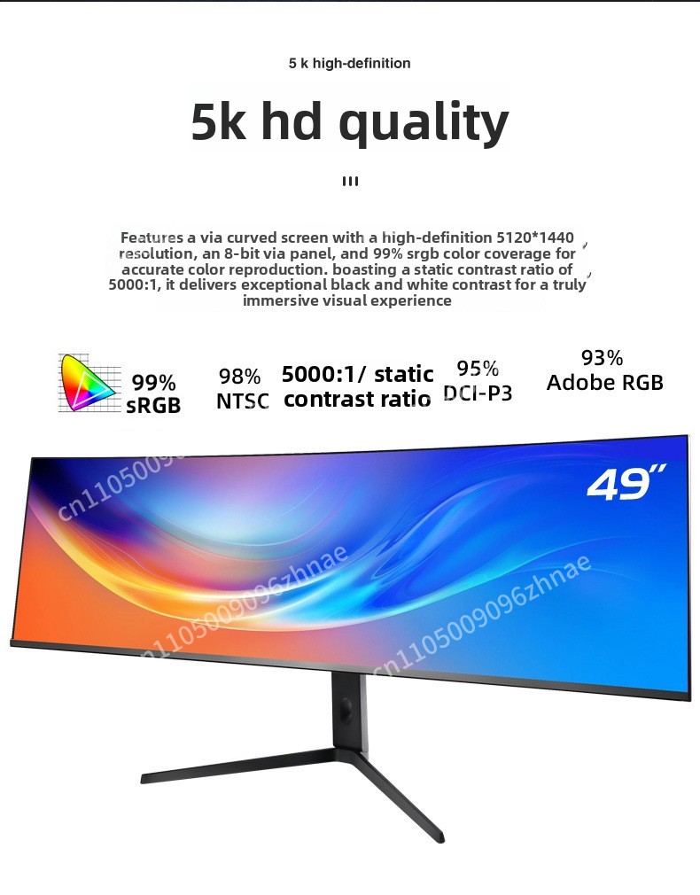 High Refresh Monitor - 49 Inch Ultrawide Curved Monitor 5K,
