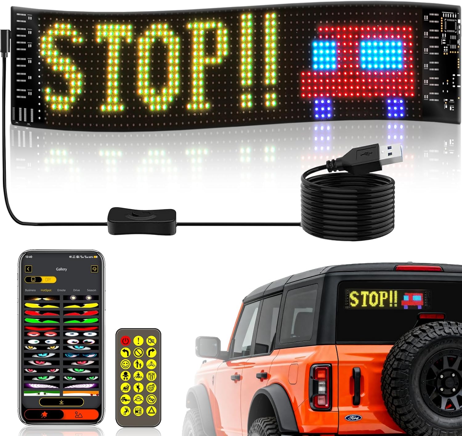 Rgb Light Strip - LED Car Sign Flexible LED Matrix