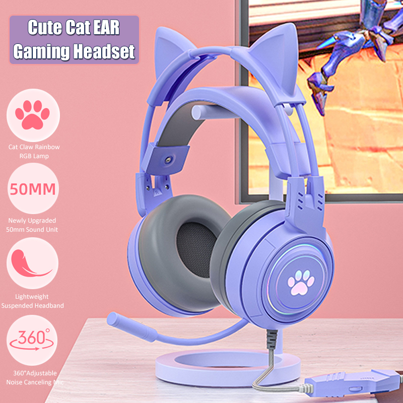 Pc Gaming Y Monitor - Cute Cat Ear Gaming Headphones with