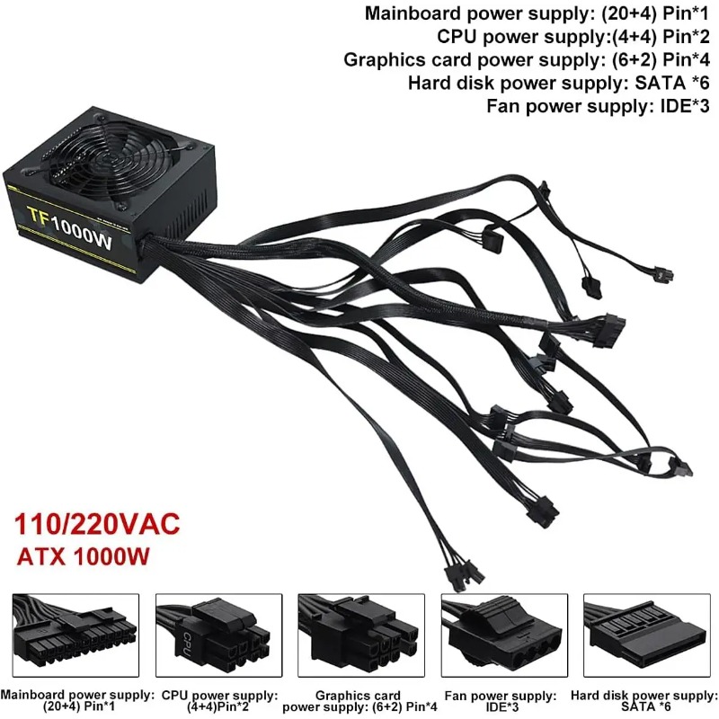 1000W 100-240V ATX Gold Power  - Pc Unit For Gaming ulasan dan harga
