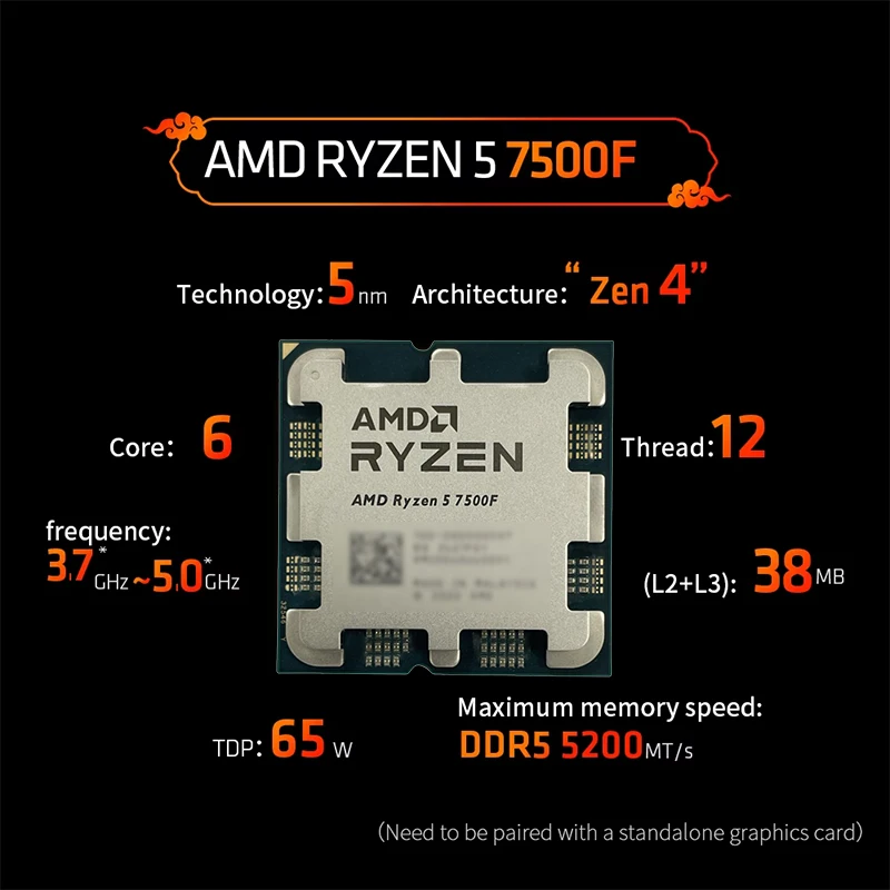 AMD Ryzen 5 7500F AM5 5nm Gami - Pc Gaming Custom ulasan dan harga