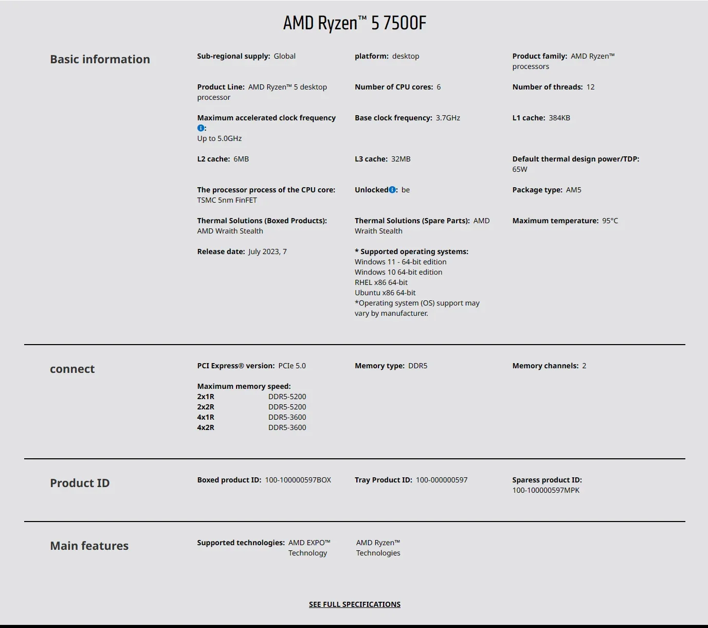 AMD Ryzen 5 7500F AM5 5nm Gami - Pc Gaming Custom ulasan dan harga