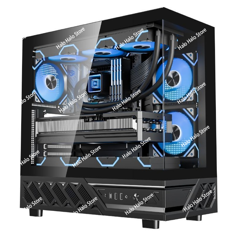 White Seaview ATX PC Case Temp - Pc Gaming Liquid ulasan dan harga