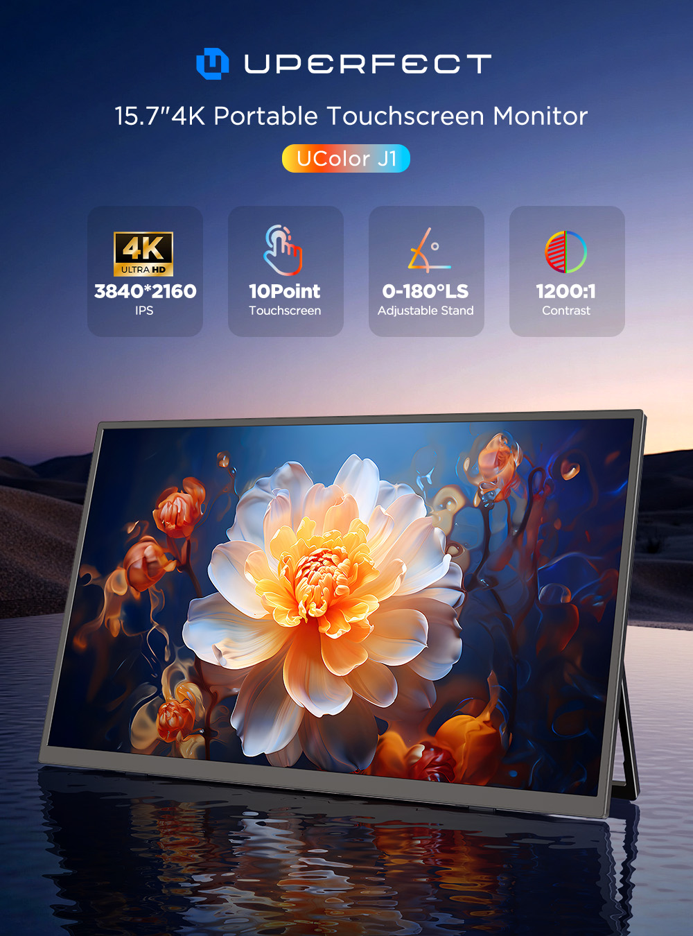 UPERFECT 4K UHD Portable Monit - Pc Gaming Y Monitor ulasan dan harga