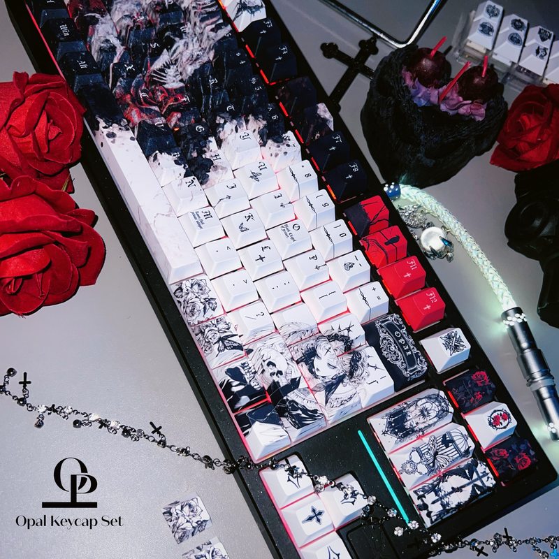 Black White Theme Keycap PBT F - Pc Gaming White ulasan dan harga