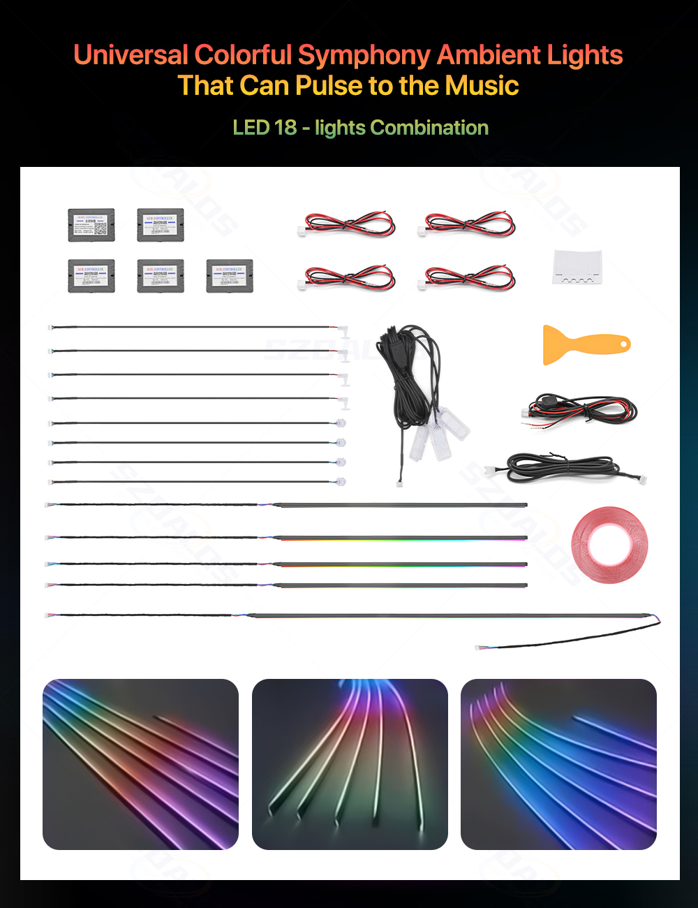 Hot Selling Car Ambient Light  - Rgb Light Strip ulasan dan harga