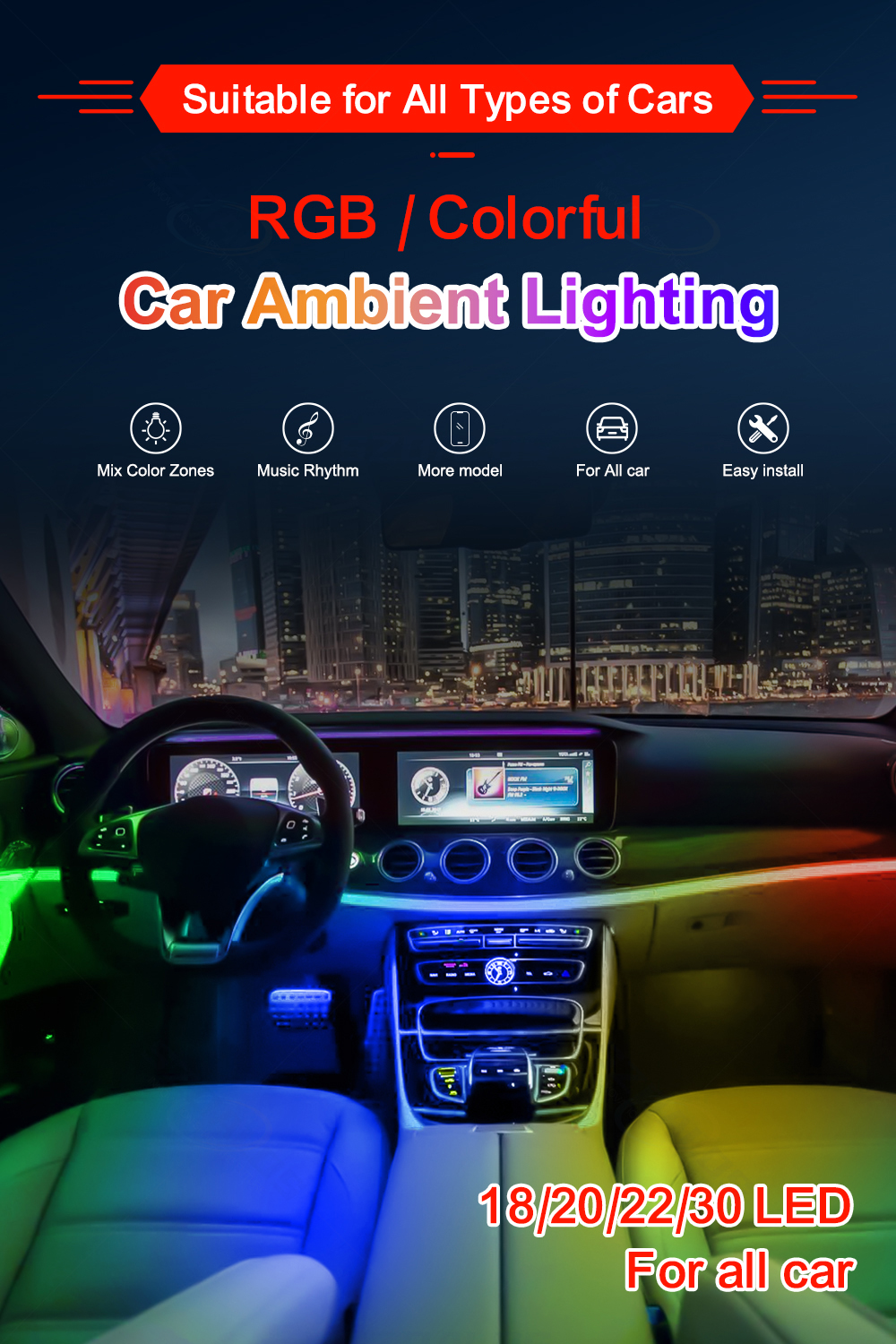 Hot Selling Car Ambient Light  - Rgb Light Strip ulasan dan harga