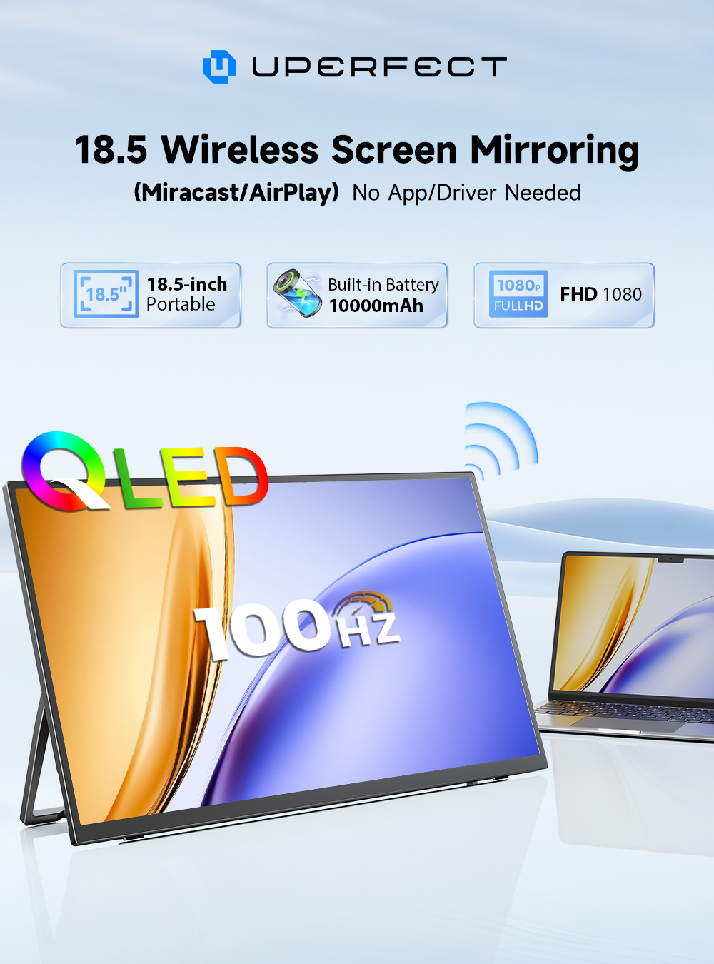 UPERFECT Wireless Portable Mon - Pc Gaming Y Monitor ulasan dan harga