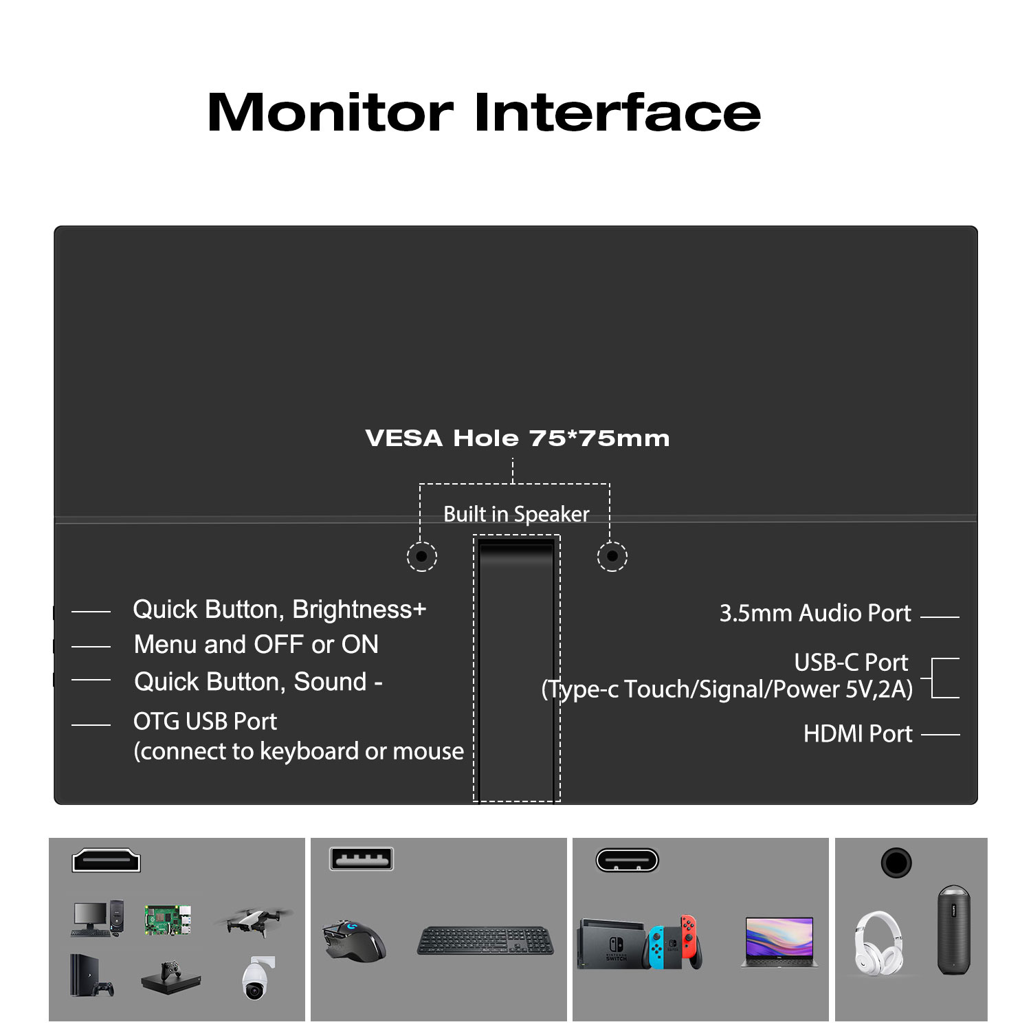 1920*1080 14-inch Portable Mon - Pc Gaming On Mobile ulasan dan harga