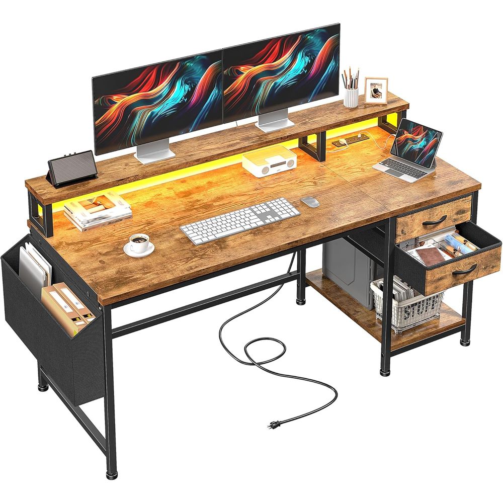Compact 48 Gaming Desk with Wi - Rgb Light Strip ulasan dan harga