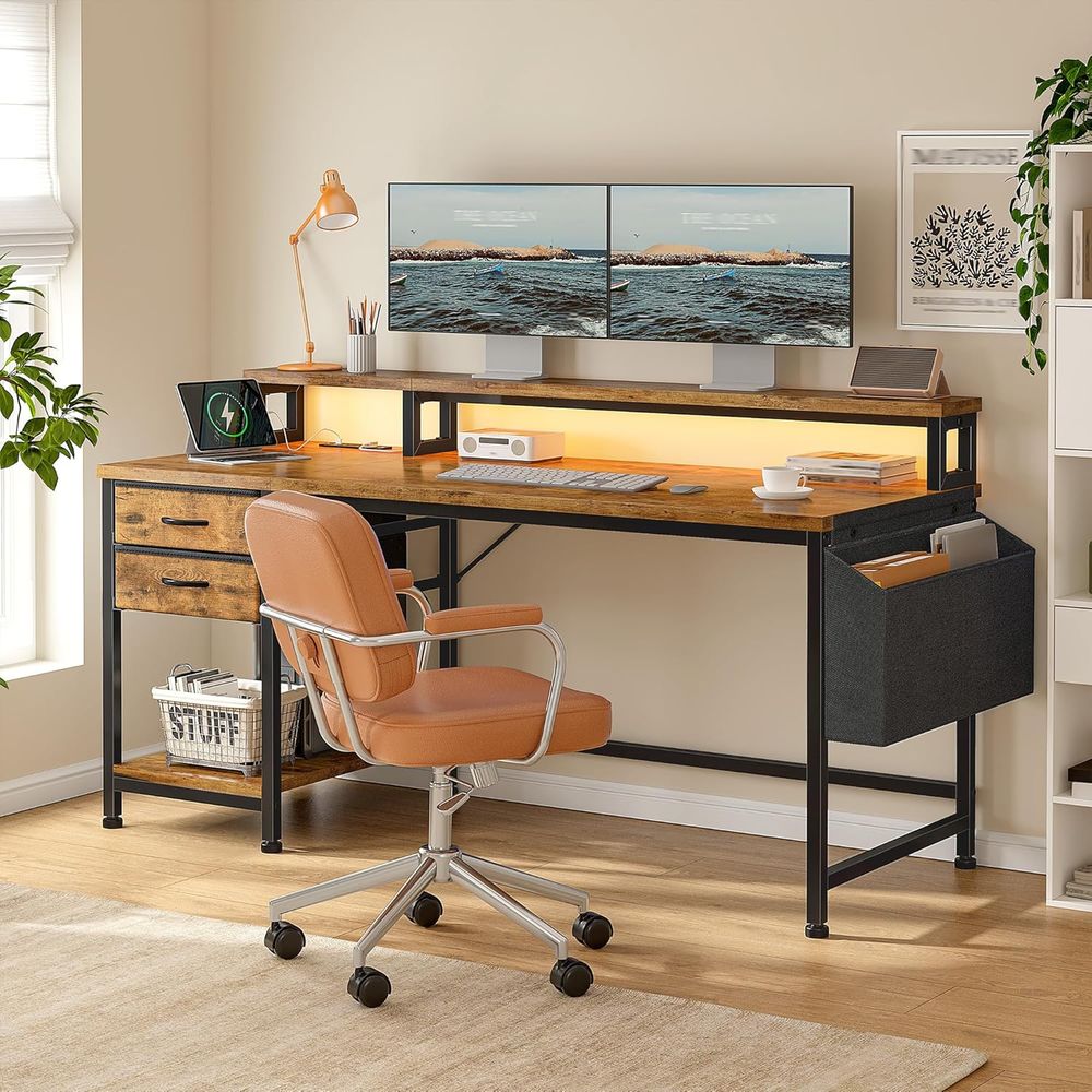 Compact 48 Gaming Desk with Wi - Rgb Light Strip ulasan dan harga