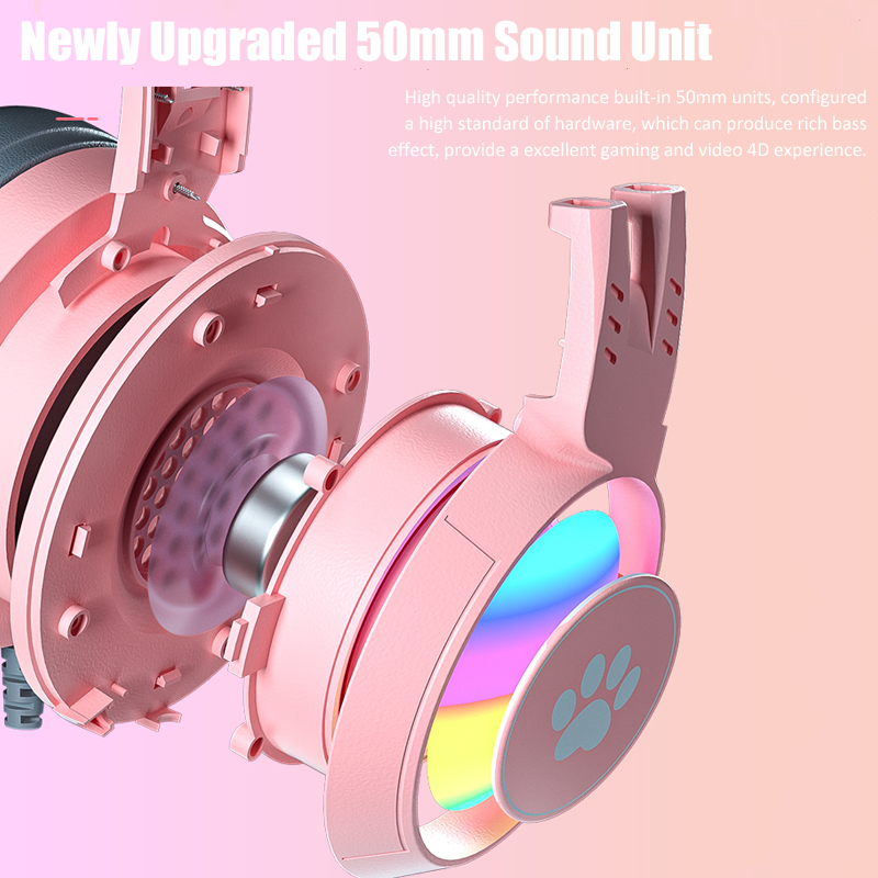 Cute Cat Ear Gaming Headphones - Pc Gaming Y Monitor ulasan dan harga