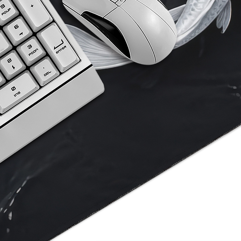 Black White Koi Mouse Pad Game - Pc Gaming White ulasan dan harga