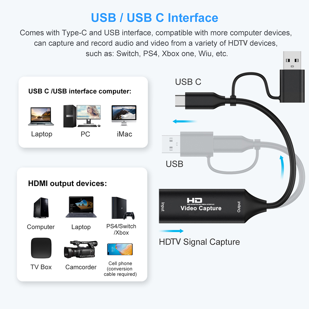 4K HDMI-compatible USB Video C - Capture Card Hdmi ulasan dan harga